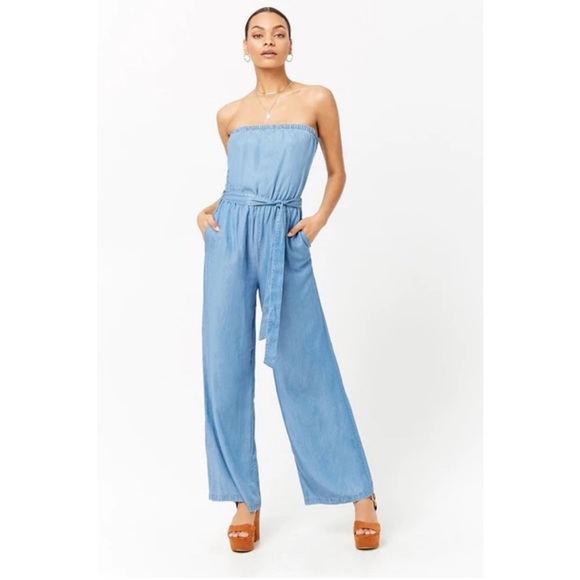 Forever21 Strapless Denim Jumpsuit - Picture 5 of 6